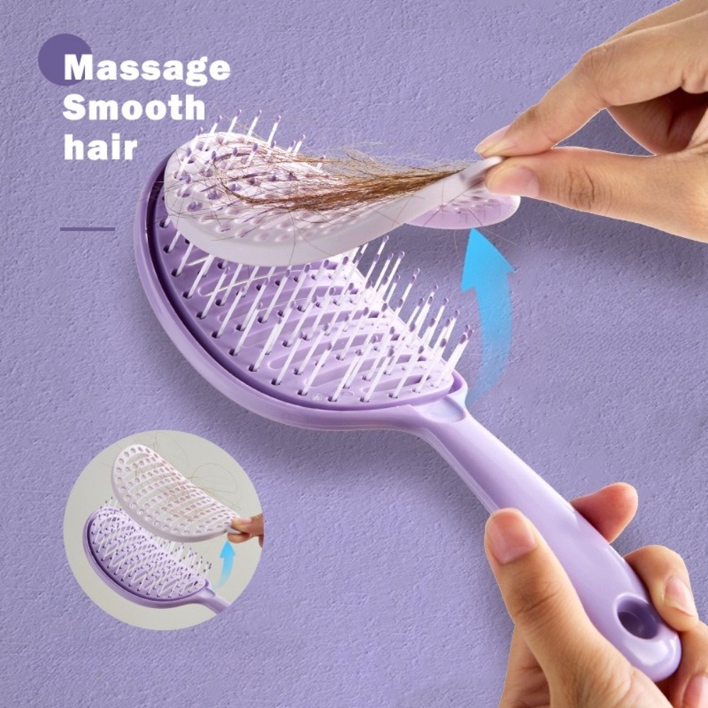 Gebogene, belüftete Haarbürste, Paddel-Entwirrungs-Paddelbürste zum Föhnen, belüftete Paddelbürste, gebogene Haarbürste für nasses, kurzes, lockiges Haar