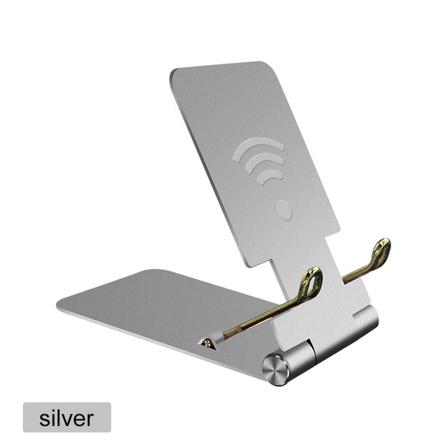 Mini Desk Adjustable Metal Stand Mobile Portable Smartphone Support Tablet Stand for iPhone 11 XS Cell Folding Phone Holder: silver