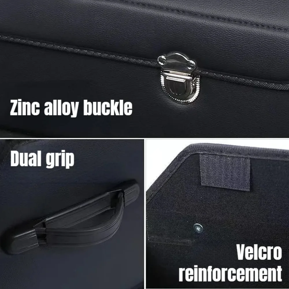 Caja de almacenamiento de respaldo para coche, contenedores plegables de viaje para artículos diversos, cajas de acabado de ropa de alta capacidad, contenedor organizador Interior portátil para coches