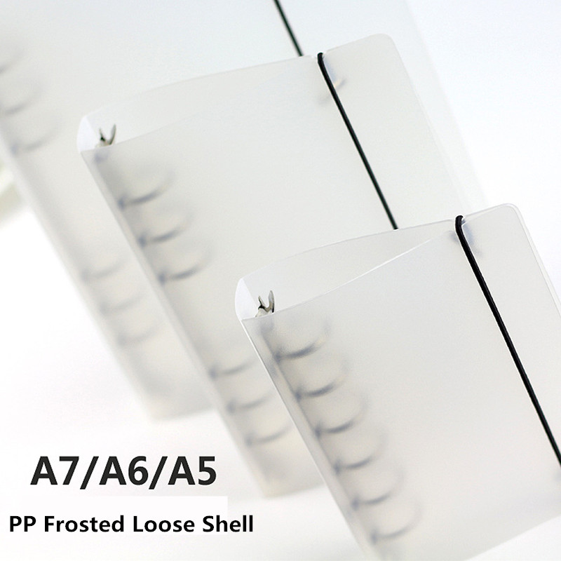 A5/A6/A7 Semitransparent Frosted Spring Binder Notebook Filler Papers Loose Shell Notepad Fichario the Office & School Supplies