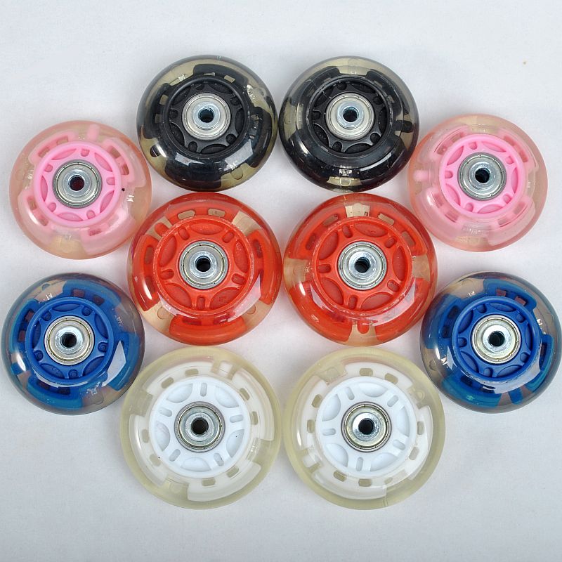Roue de patins à roulettes pour enfants, 60mm, 64mm, 70mm, 72mm, couleur brillante, 608zz
