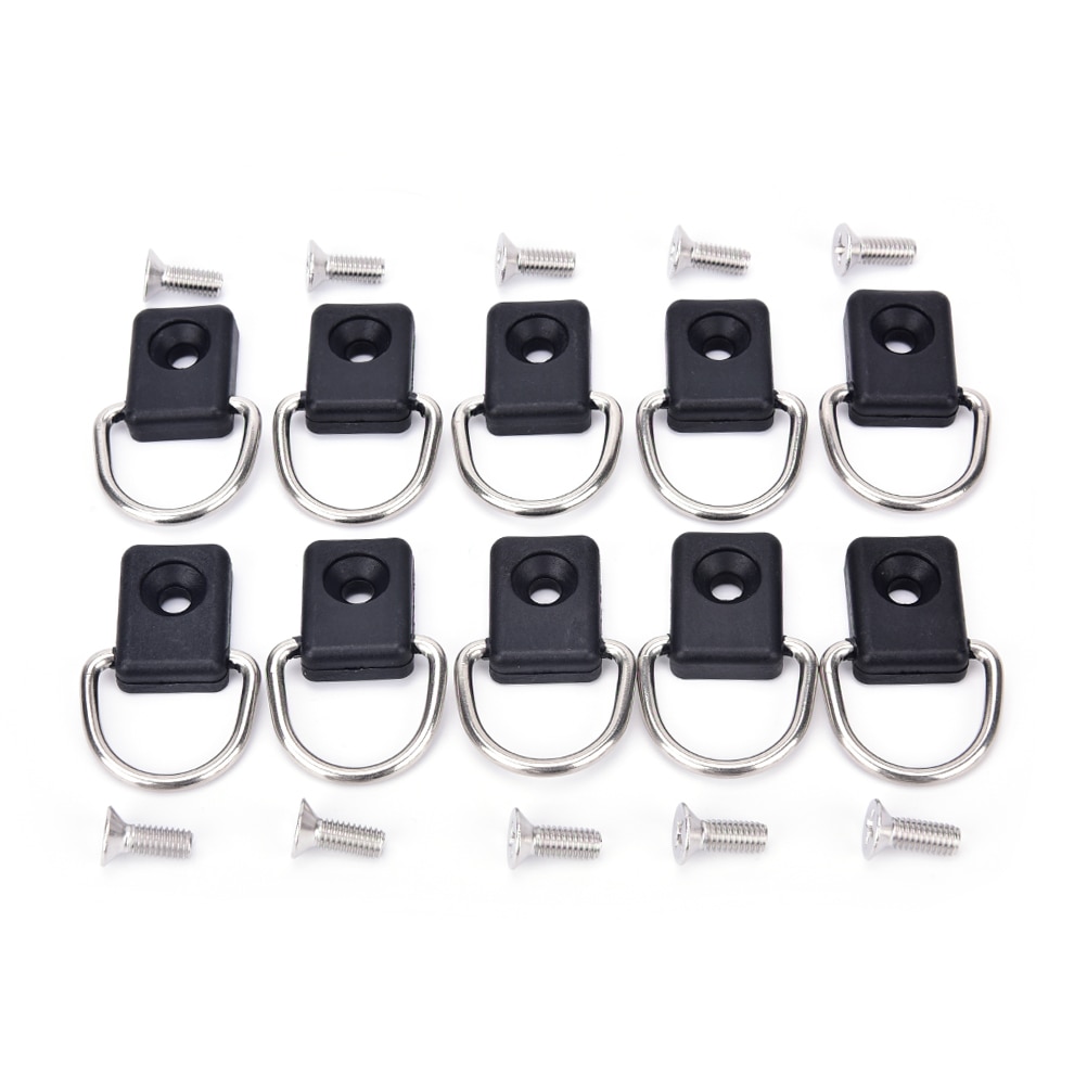 10pcs steel canoe kayak D ring outfitting fishing rigging bungee kit accessory