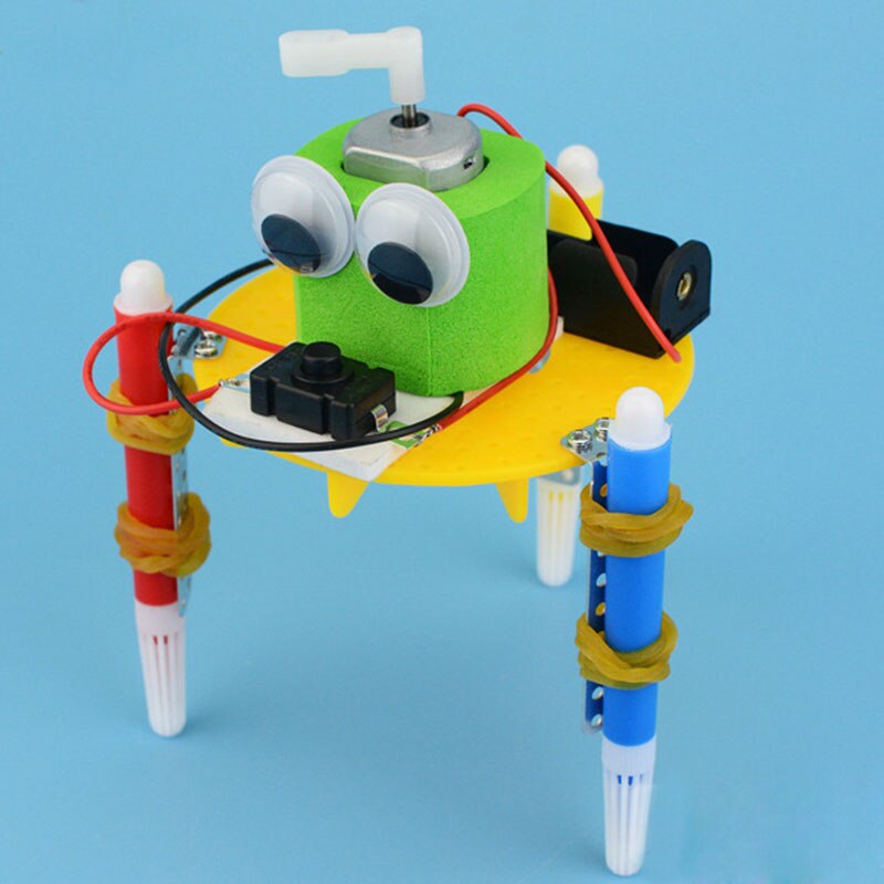 1 pcs Creatieve Wetenschappelijke Gizmo DIY Graffiti Robot Kids Puzzel Solar Speelgoed Leuke Schilderen Speelgoed Eenvoudige Natuurkunde Onderwijs Middelen