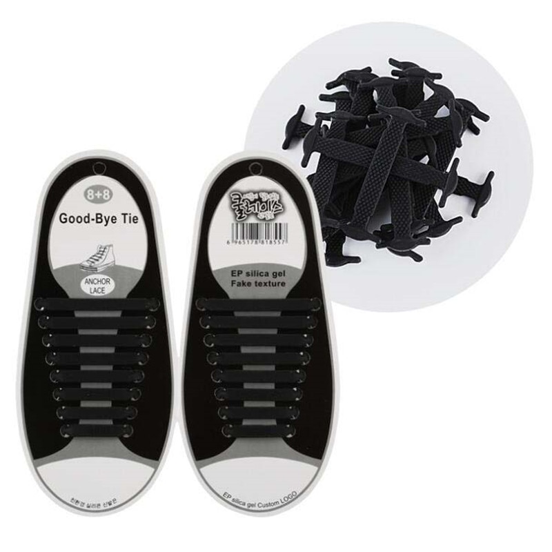 Cordones elásticos de silicona para zapatos, accesorios creativos de goma de encaje Unisex, 16 unids/lote