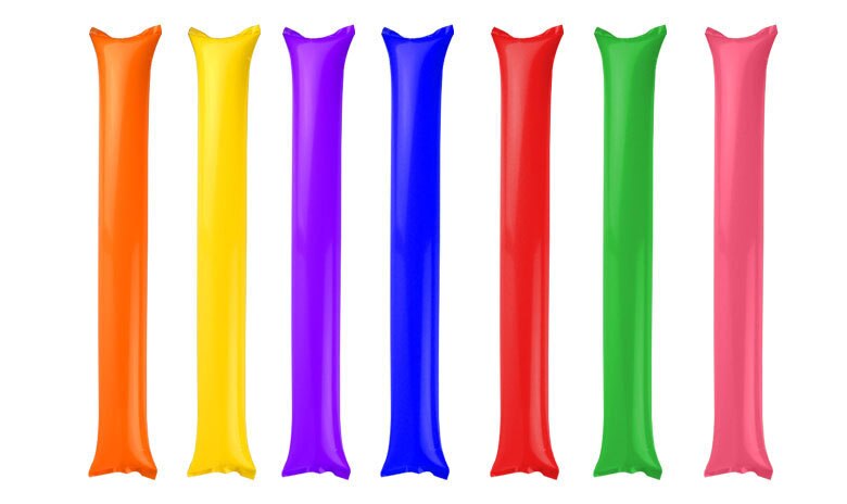 100pcs/lot mix color Inflatable Clapper,cheerstick, Inflatable Sticks, Balloon Stick Clapper Cheering Stick Noise Maker