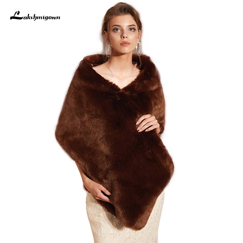 Elegante Avond Bolero Vrouwen Faux Fur Trouwjurk Cape Wrap Shawl Chic Bridal Party Jas Bont Stola Jassen: 8098