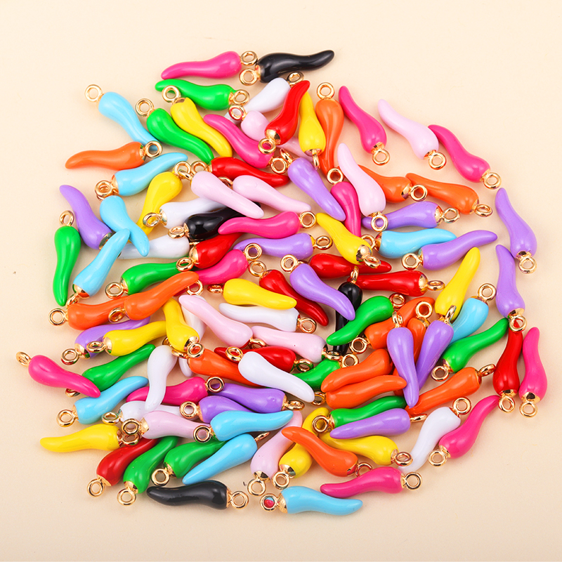 10 Stuks Emaille Legering Chili Charme Voor Schattige Oorbellen Rode Peper Hanger Ketting Vrouwen Sieraden Maken Benodigdheden Diy Ornamenten