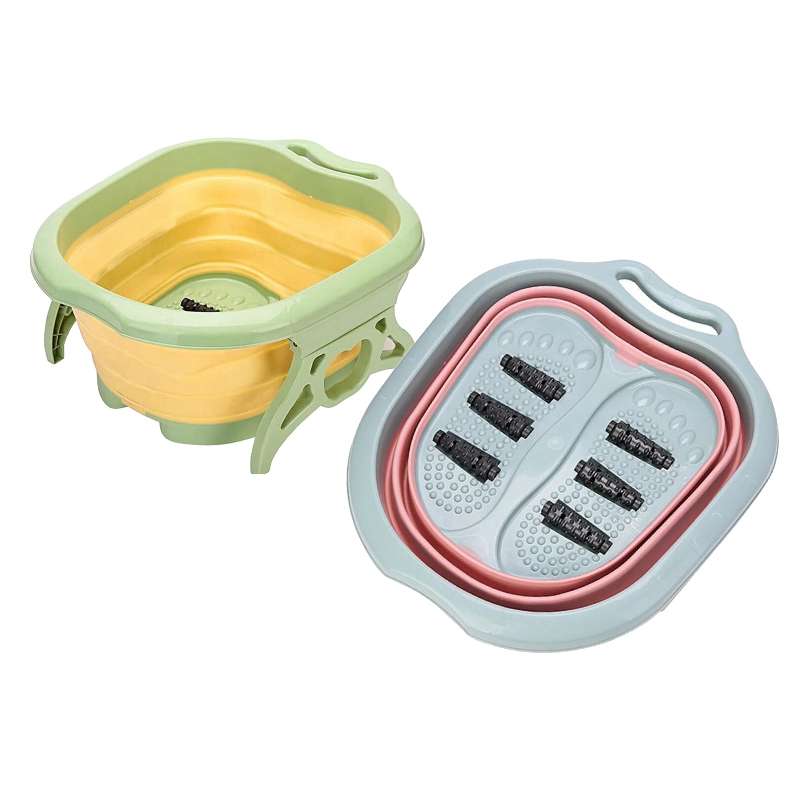 Foldable Foot Soaking Tub Bucket Foot Bath w/ Massage Rollers Foot Care