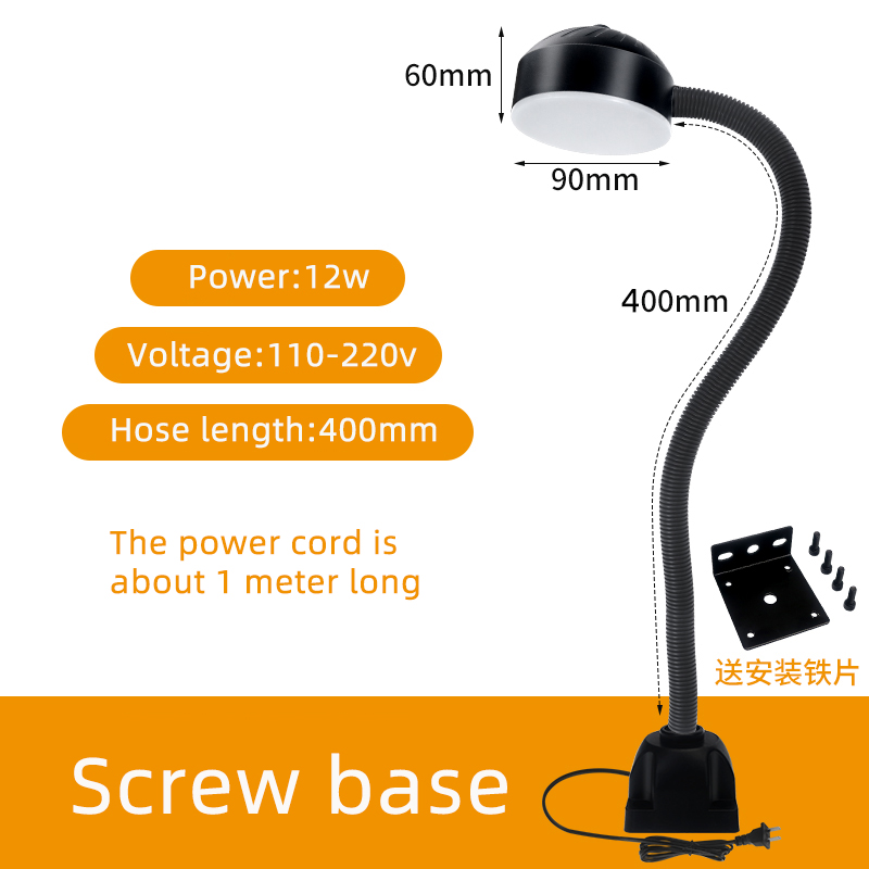 LED CNC atelier lampe de travail tour lumière industrielle 12/20W 110-220V Flexible col de cygne lampe à Base magnétique pour établi: blanc chaud