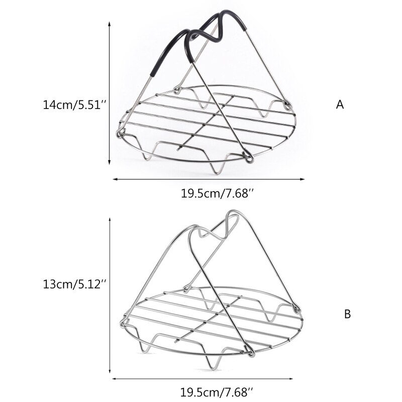Vaporera de acero inoxidable con asas, rejilla para cocinar al vapor, U90A