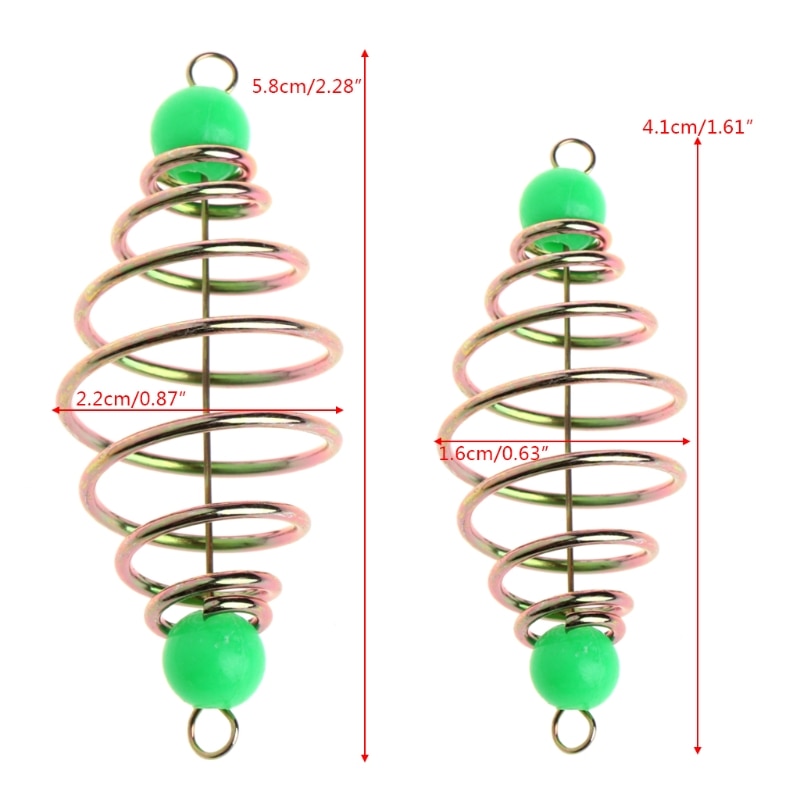 Señuelo de resorte para cebo de pesca, aparejo colgante en línea, alimentador de acero inoxidable, 10 unids/set por juego