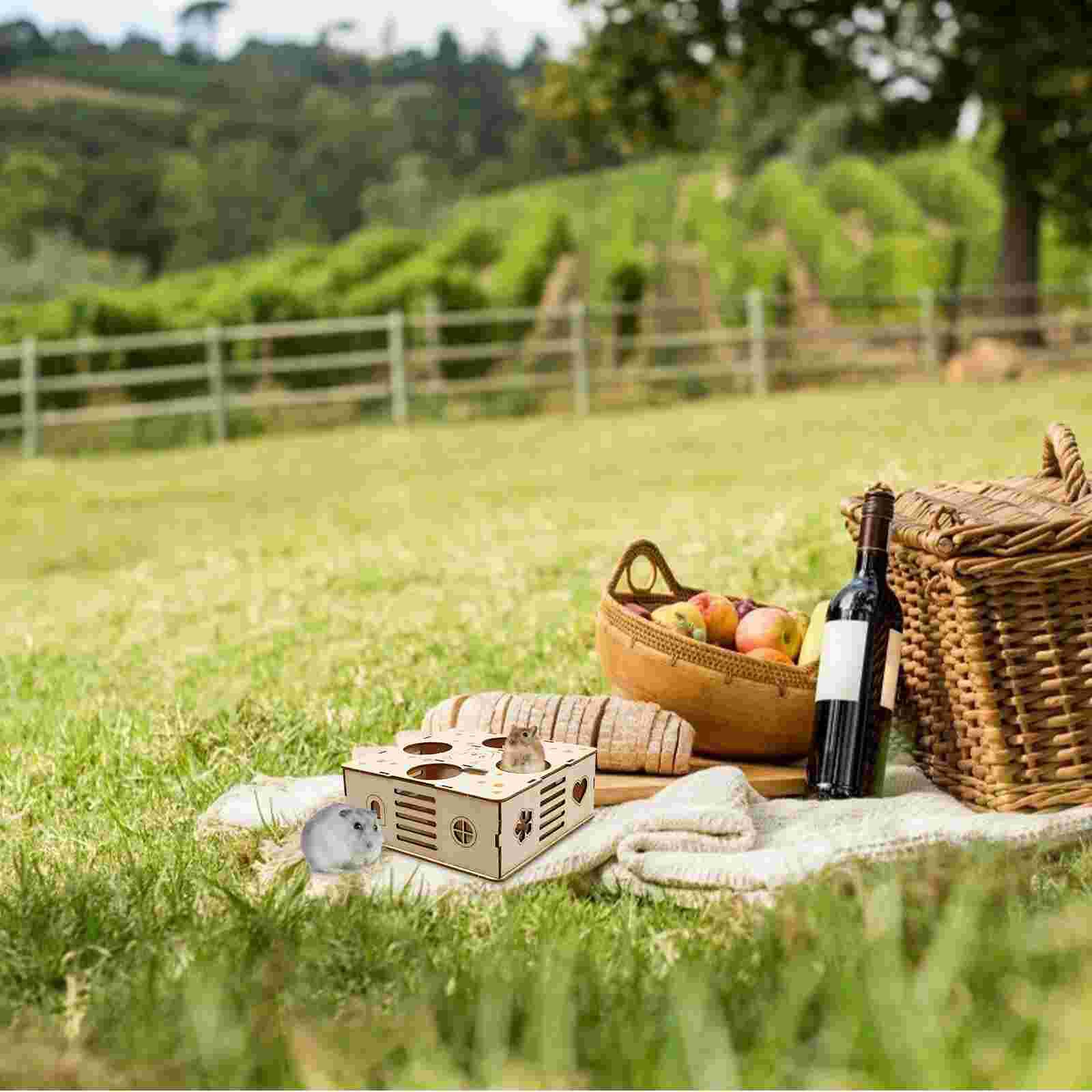 1Pc Hamster Maze Durable Natural Practical Wooden Tunnel Maze Small Pet Accessory