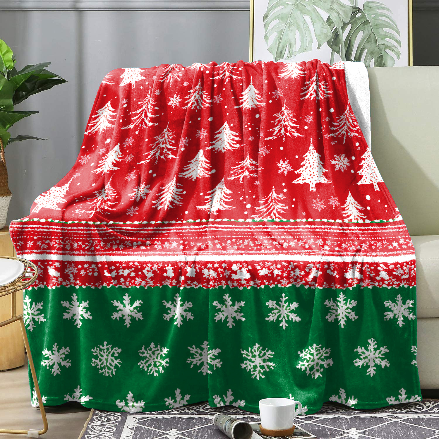 Red Christmas Snowman Winter Blanket Bedspreads Christmas Theme Pattern Flannel Blankets Bedding Cover Knee Blankets Decor Sofa