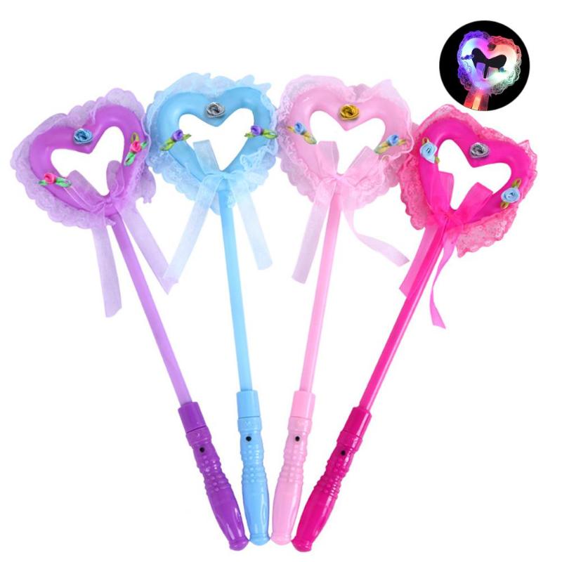 Sugar Heart Shape Glow Sticks LED Light Up Toys Kid Children Adults Lolly Magic Flashing Sticks Toy Colorful Xmas Party