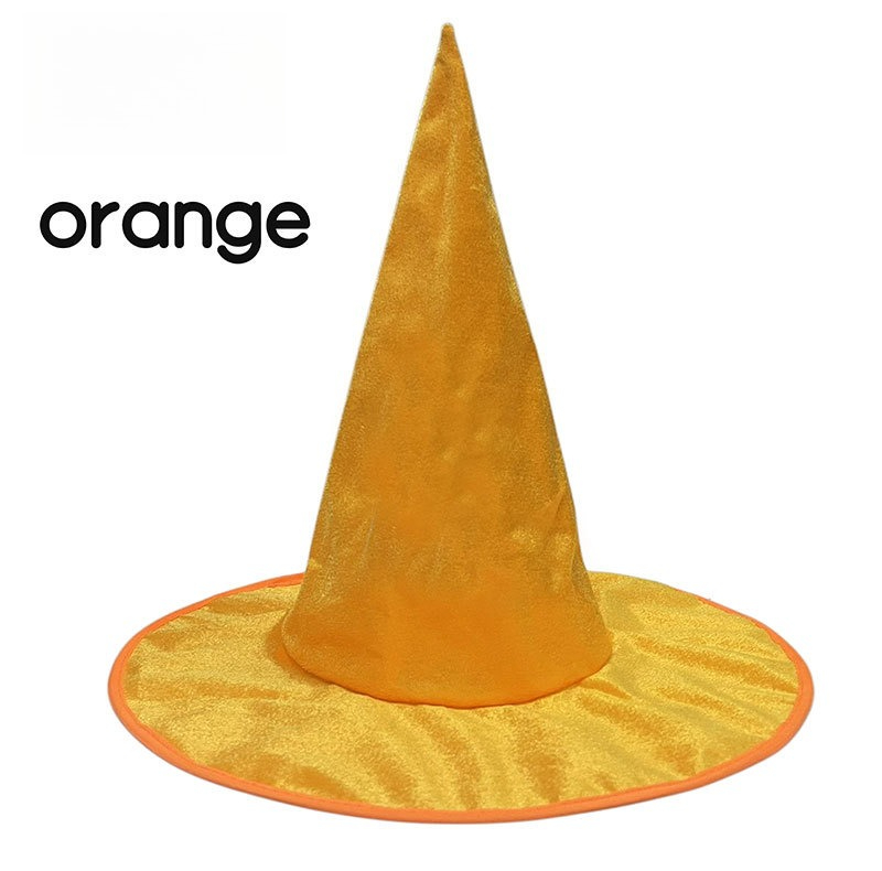 Sombrero de Halloween, sombrero de bruja verde, gorra mágica para Cosplay, bosque verde, cuento de hadas, dibujos animados, accesorios de ropa DIY: Naranja
