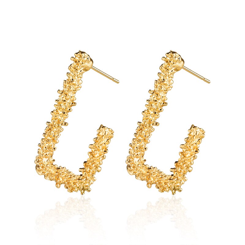 BICUX Vintage Earrings For Women Gold Round C Geometric Statement Earring Metal Earring Hanging Jewelry