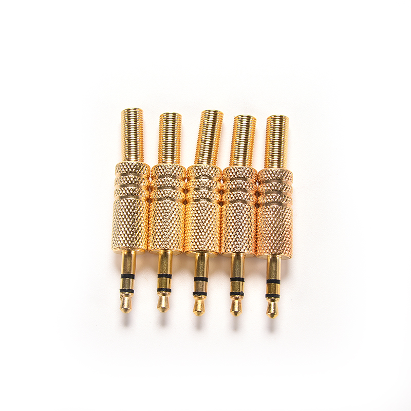 5pcs 3.5mm Stereo Audio Jack Plug Mini 1/8Inch Jack Plug Headphone Male Plug Coax Cable Audio Adapter Connecter Soldering