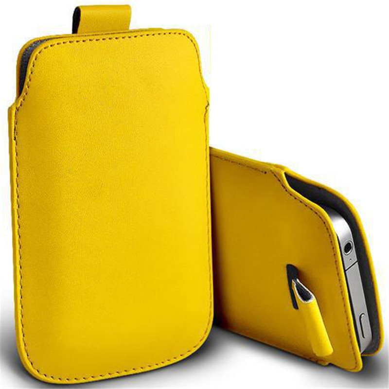 Voor Huawei Honor 8X Case Pocket Touw Holster Pull Tab Sleeve Pouch Case Cover Voor Huawei Honor 8X8 X Leather Capa Honor X8 Case: yellow