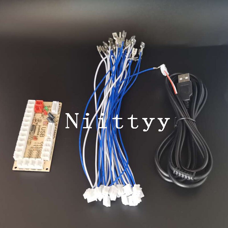 DIY Zero Delay Arcade USB Encoder PC to Joystick Encoder Board +Wire Cables Fighting Games Replacement game Parts: White