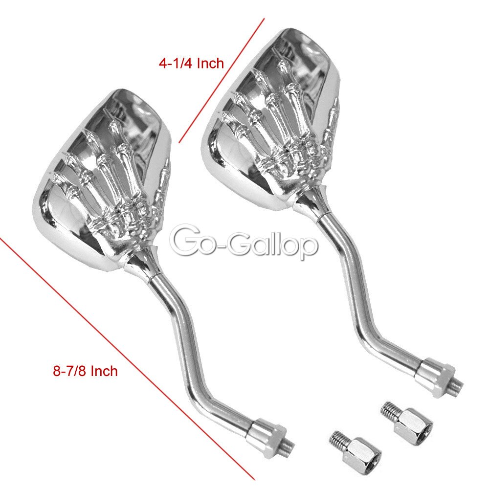 Schedelachteruitkijkspiegels voor honda vt shadow ace classic 500 700 750 1100 vtx 1300/  kawasaki vulcan  vn 800 900 1500 1600 cruisers