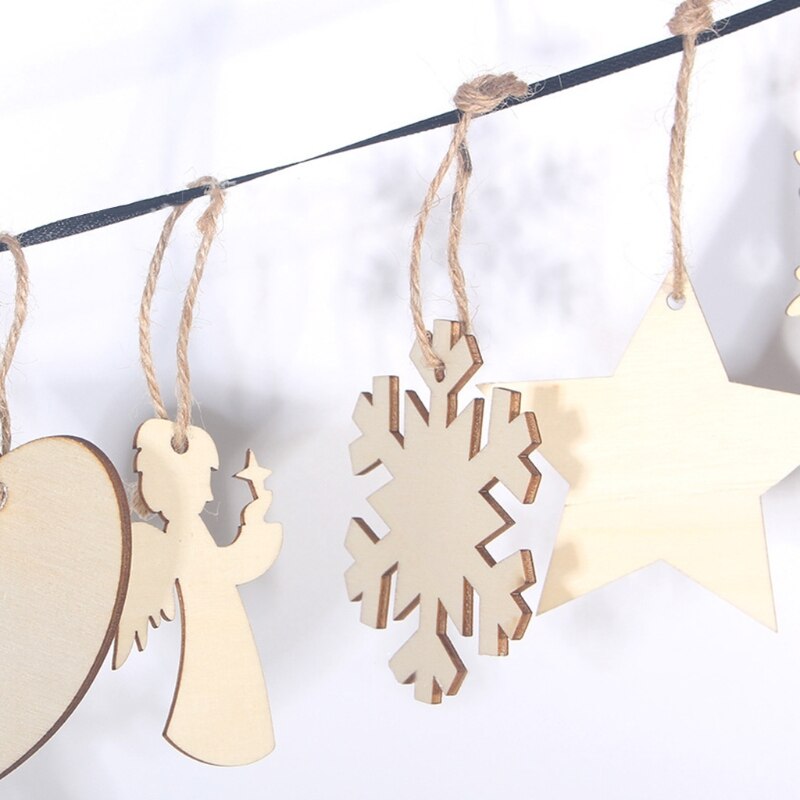 Decorazioni natalizie appese ornamenti in legno non finiti ornamenti in legno di natale appesi abbellimenti artigianato