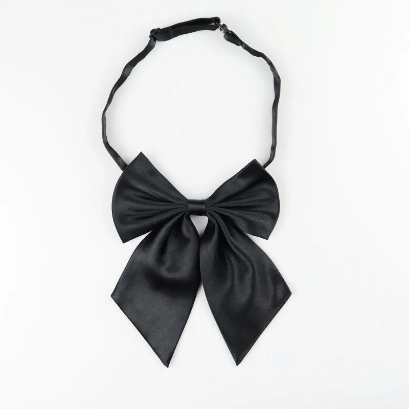 Uniforme JK para niñas, corbatas simples negras con cremallera para hombres, mujeres, estudiantes, puesta en escena, corbata mate, accesorios de disfraces,: Negro