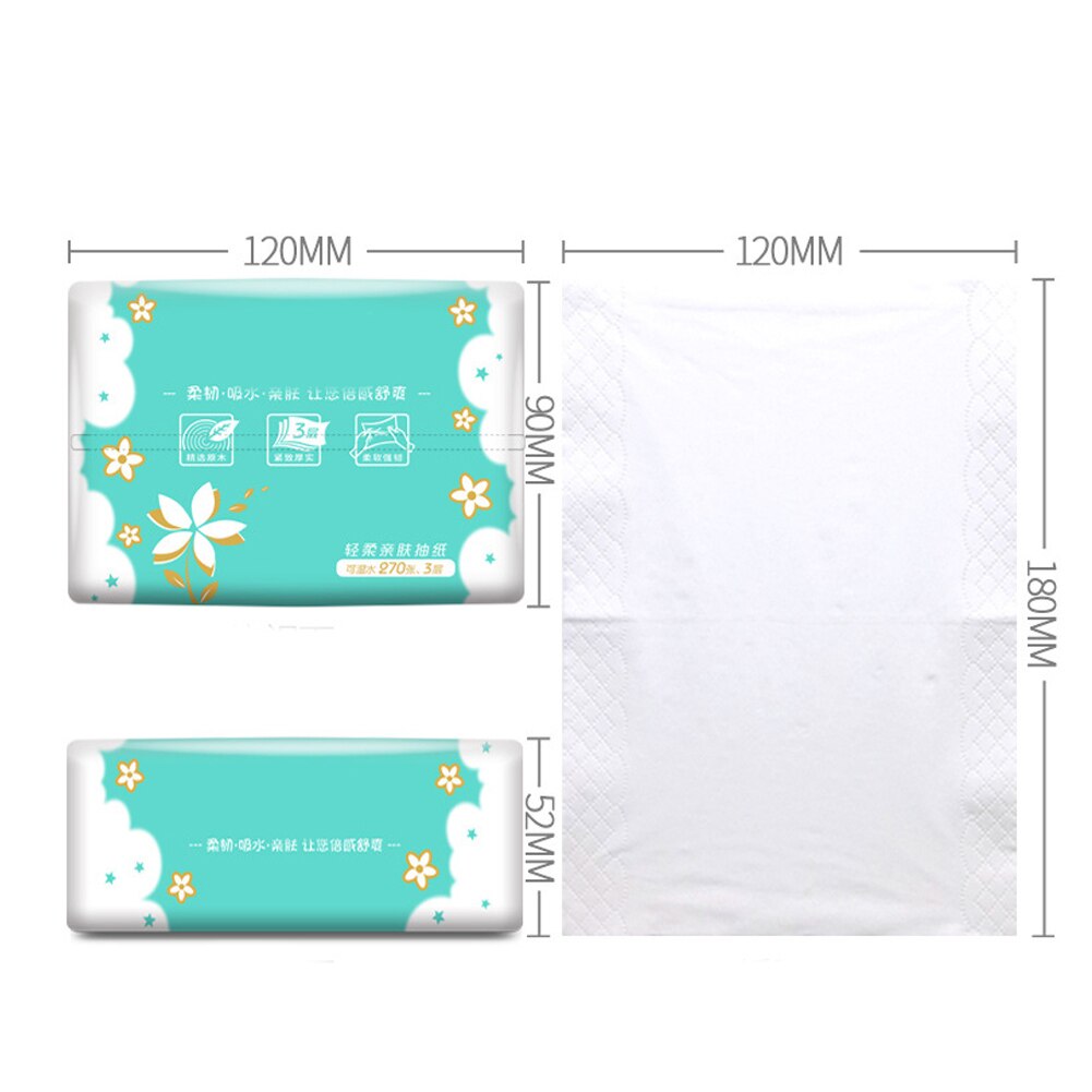 12 Bags 3 Layers Facial Tissue Paper Soft Primary Wood Pulp Pumping Paper Toilet Paper Napkin Paper