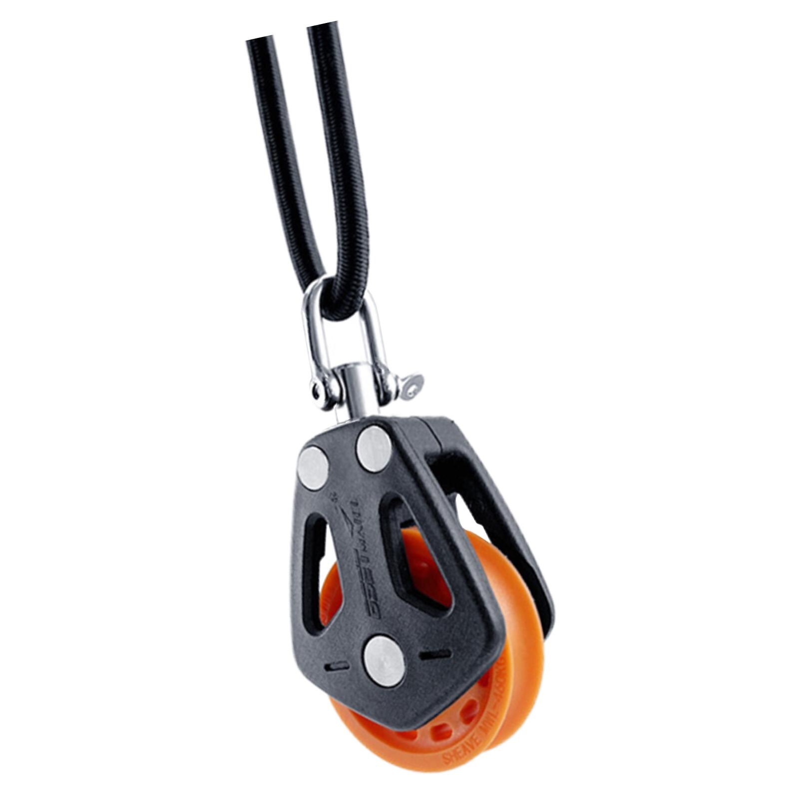 Poulie simple pivotante pour voilier, bloc de roulement uni, charge de 460kg, accessoire pour monte-charge de magasin de corde à linge, roues de remorquage de fil suspendu: E