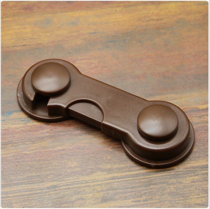 Fechadura bloqueio de segurança da geladeira, 4 unidades, caixas de cuidados para bebês, gavetas, armário, porta, guarda-roupa, multifunções, fechaduras para crianças: 4 PC Brown