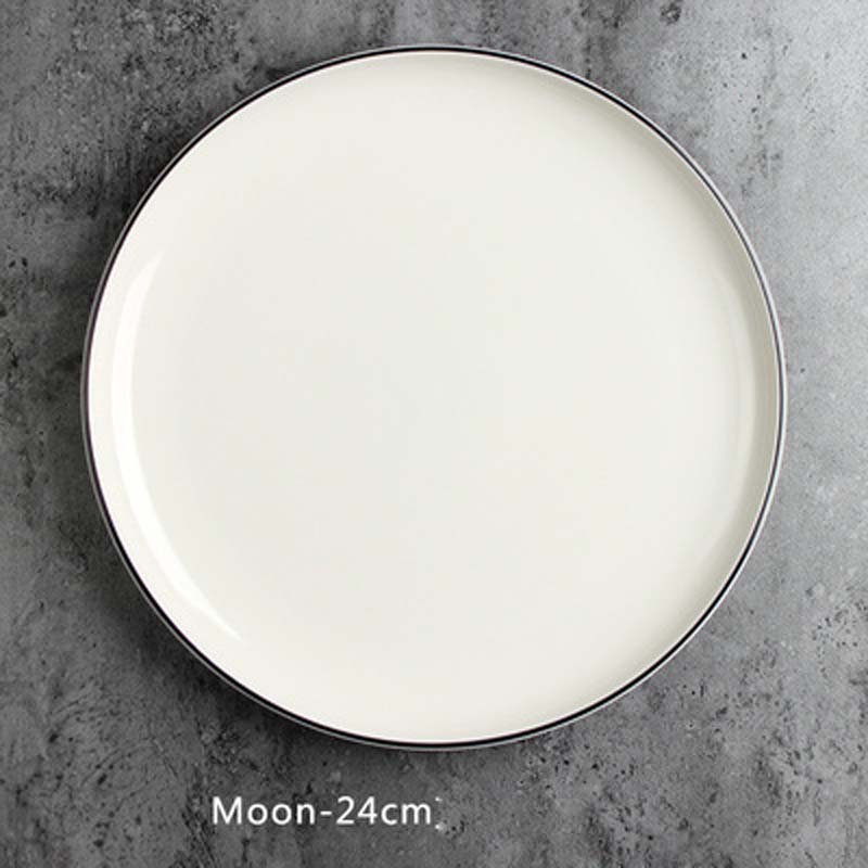 Nordic setting plate tableware Western plate simple straw hat plate pasta plate Western-style dessert plate personality: H