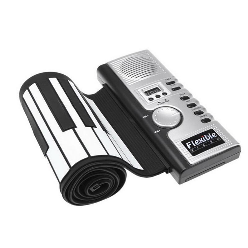 Flexible Piano 61 Keys Electronic Piano Keyboard Silicon Roll Up Piano Sustain Function USB Port With Loud Speaker