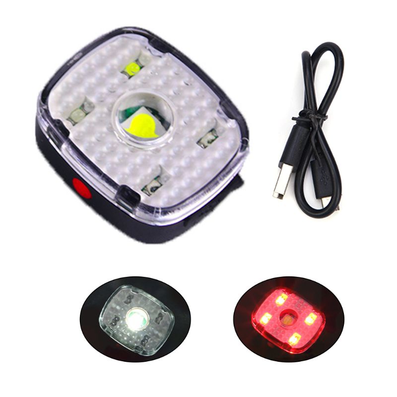 Cykelbaglygter , 5 led 3 modes usb-opladning vandtæt udendørs blinklys sikkerhedsadvarselslys clipslampe