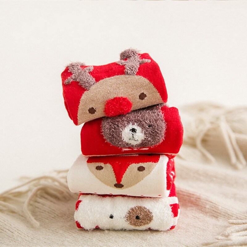 Christmas socks elk animal ears autumn and winter cotton sweet socks For year