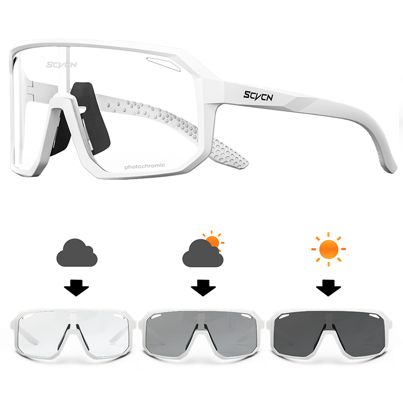 SCVCN gafas de sol fotocromáticas para ciclismo para hombre, gafas deportivas para ciclismo de montaña, gafas UV400 para mujer, gafas para conducir en bicicleta: YELLOW