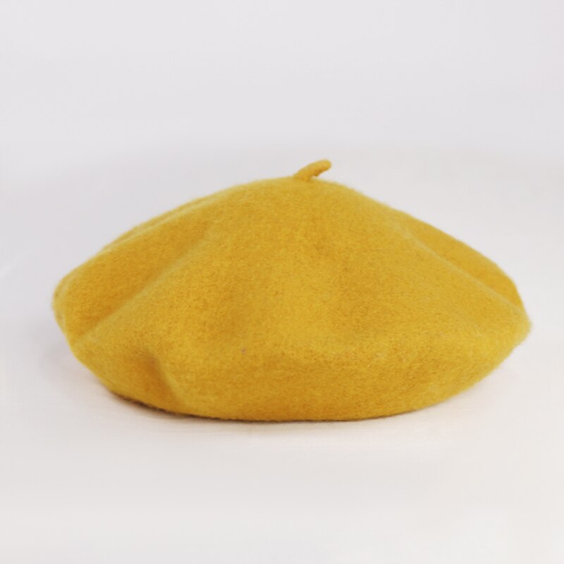 Damer gul hat afslappet vild uld baret hat frisk og malerhue let tavle græskar hat trucker hat: Gurkemeje