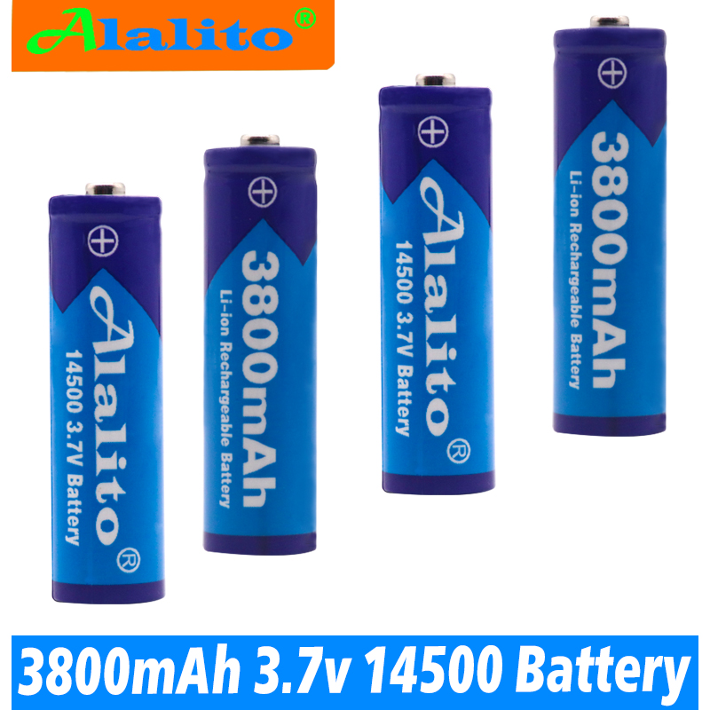 2-20 PCS Alalito AA 14500 3800 mah 3.7 V lithium ion oplaadbare Li-Ion Batterij batterijen en LED zaklamp,