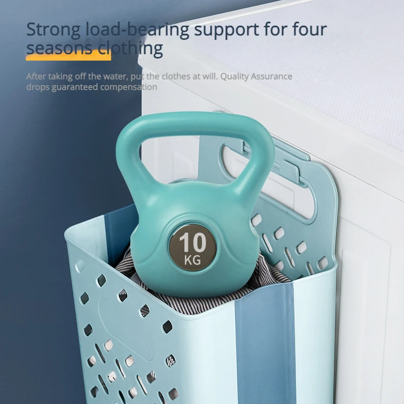 Opvouwbare badkamerwasmand Aan de muur gemonteerde opbergmand voor vuile kleren Huishoudelijke waszak Wasbadkamerorganizer