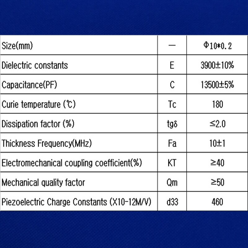 Ultrasonic Piezoelectric Ceramic Disks 10x0.2mm 10MHz-PZT5 Piezo Disc PZT Crystals Sensor Element Cleaning Transmitter Chips