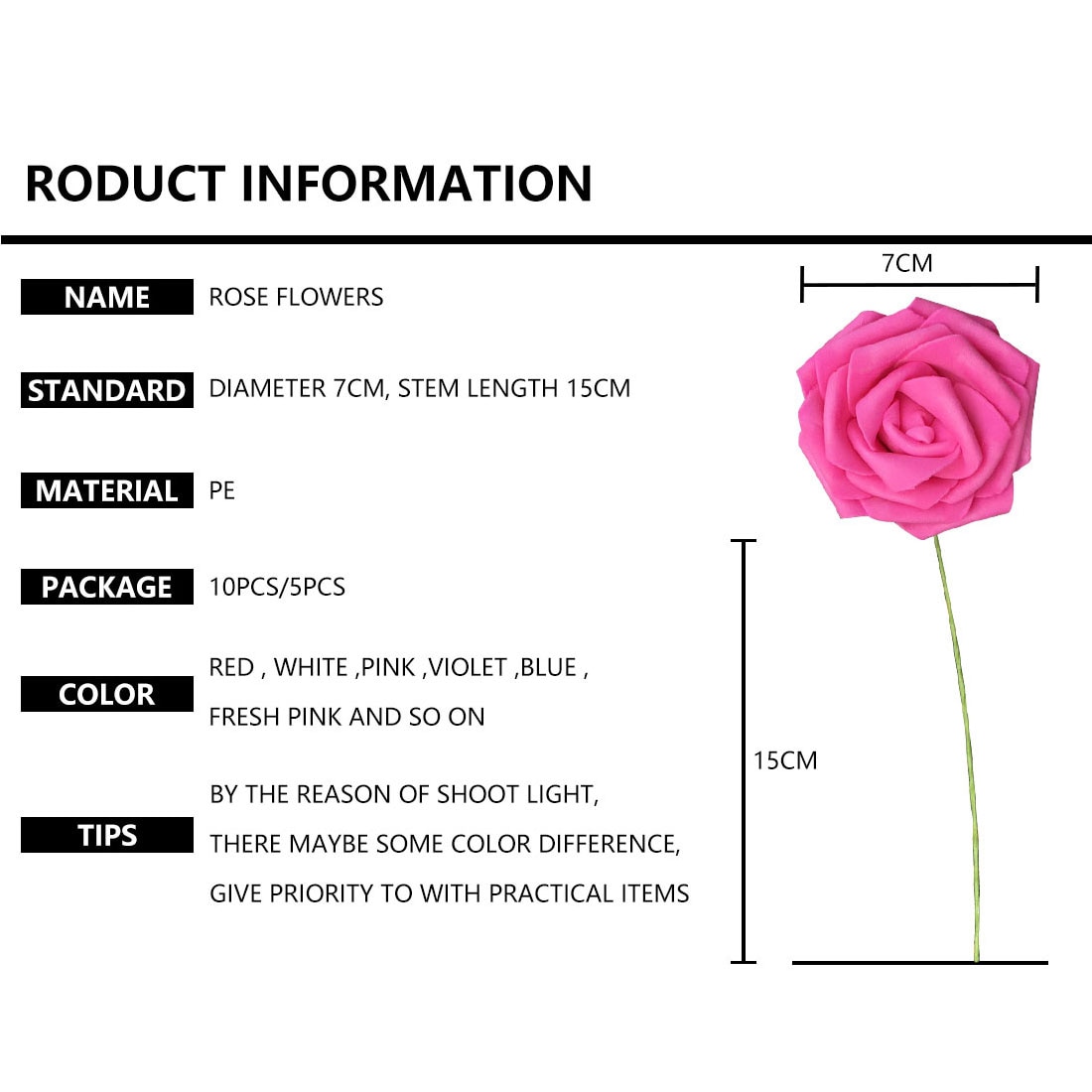 10 Heads 7CM Artificial Rose Flowers Wedding Bride Bouquet PE Foam DIY Home Decor Rose Flowers Wedding Decoration 11 Colors