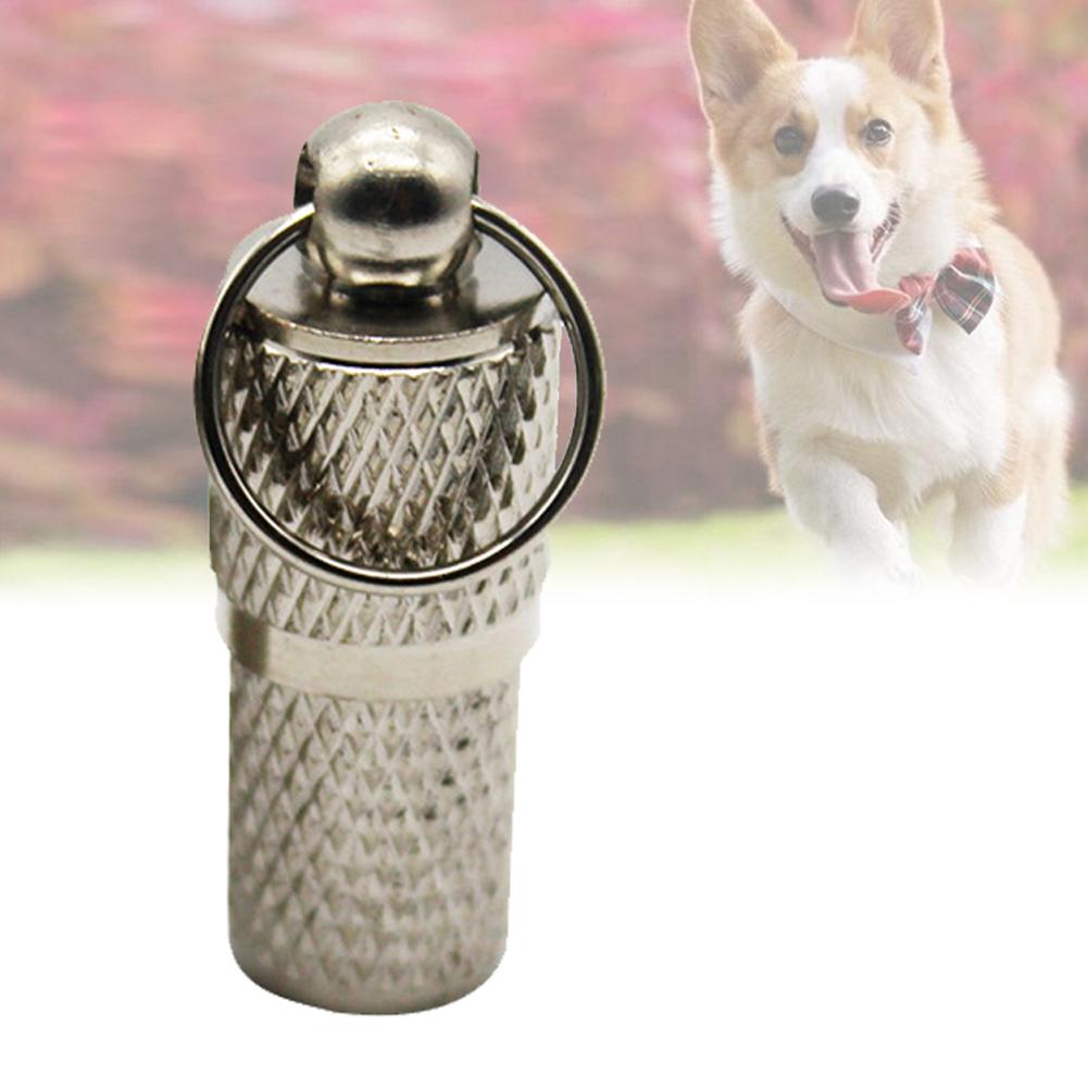 Metalen Puppy Huisdier Anti-verloren ID Naam Adres Cilinder Vorm Halsband Hanger Hond