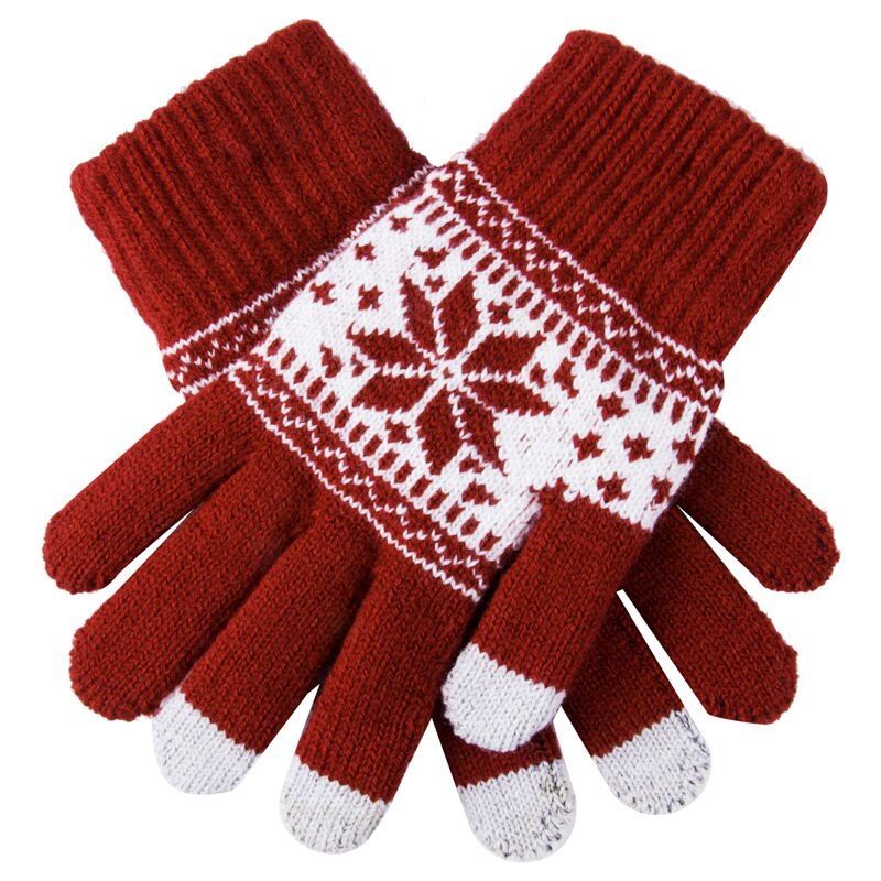 Warme Winter Handschuhe Strick berühren Handschuhe Männer Frauen Handschuhe Touchscreen Handschuh verrotten Weiß Rosa: verrotten