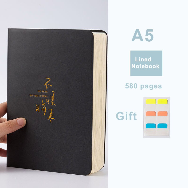A5 Blank Notebook Thickened Student Horizontal Line Soft Leather Notebooks Super Thick Grid Book Drawing Notepad Christmas: 580 pages Lined D