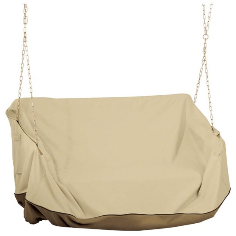 Porch Swing Cover Waterproof, Outdoor Swing Covers for Hanging Swing 56inchX32inchX25inch,Beige&Coffee: Default Title
