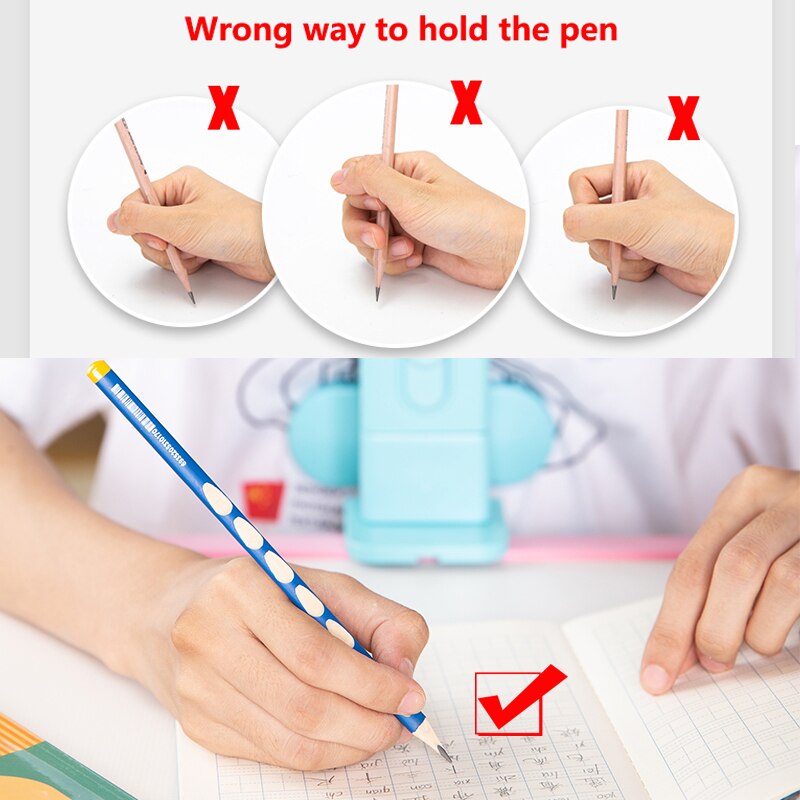 Deli 12pcst/set Triangle Wood Pencil 2B HB Graffiti Graphite Pencil Correct School Children's Pencils Writing Skills Stationery