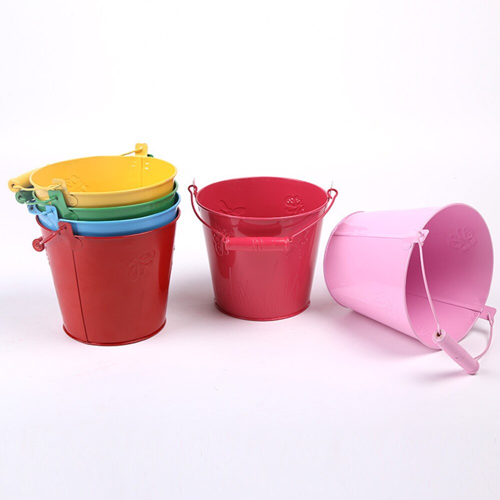 6 pièces seau d'eau Playthings drôle petit Simple plage seau jouet petit pêche seau jouet pour les enfants plage