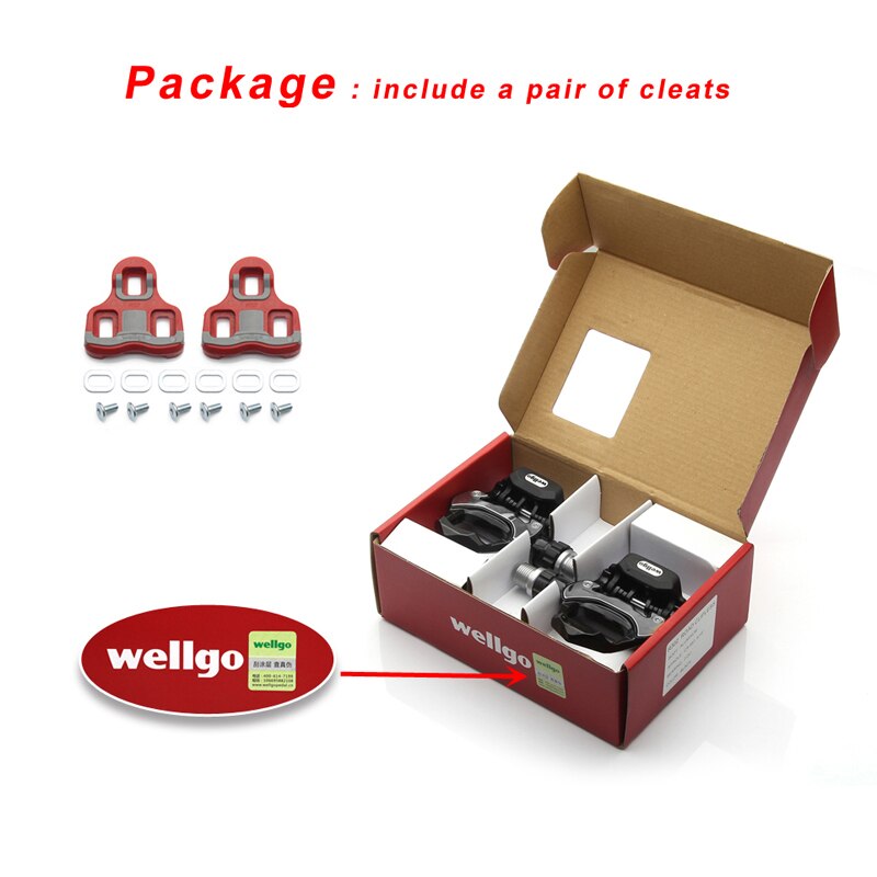 Wellgo R302 Ultralight Road Bike MTB Bicycle Pedals All-alloy Cr Mo Steel Bearing Self-locking Clipless Bicicleta Pedal Cleats