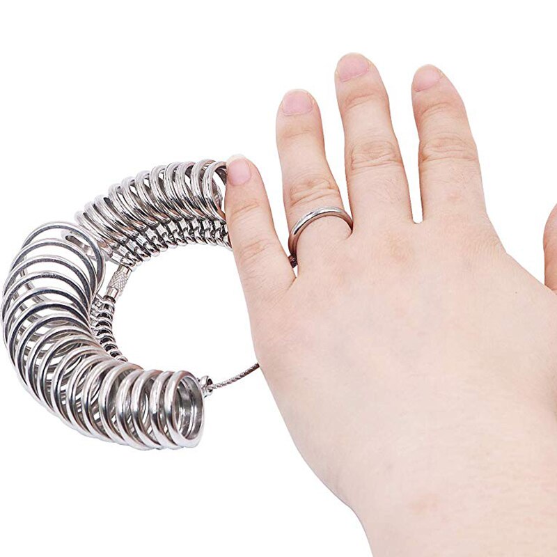 Ring Sizer Set Jewelry Rings Sizer Gauge Tool Stainless On Finger Measuring Ring Tool Rings Set Size