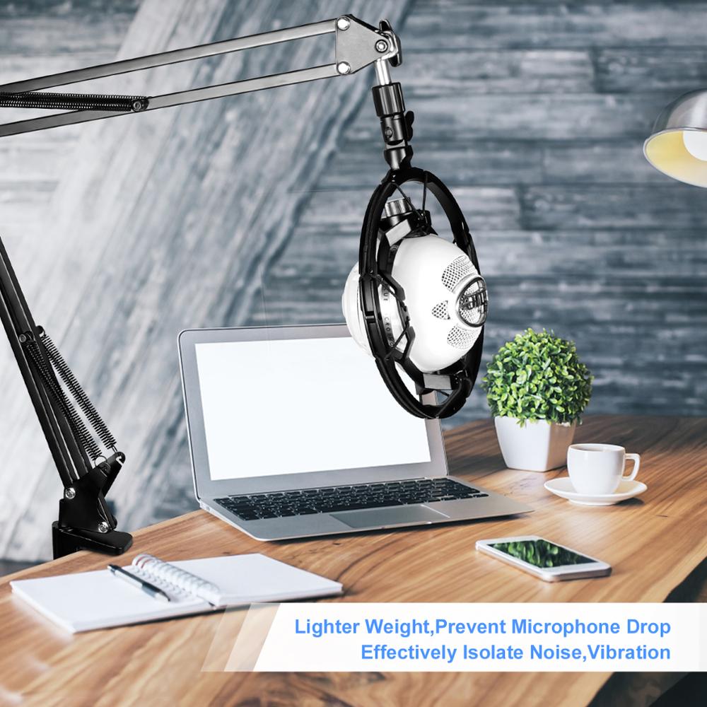 Shock Mount Stand Anti-Vibration Portable Lightweight Alloy Microphone Shock Mount Mic Holder for Studio Recording