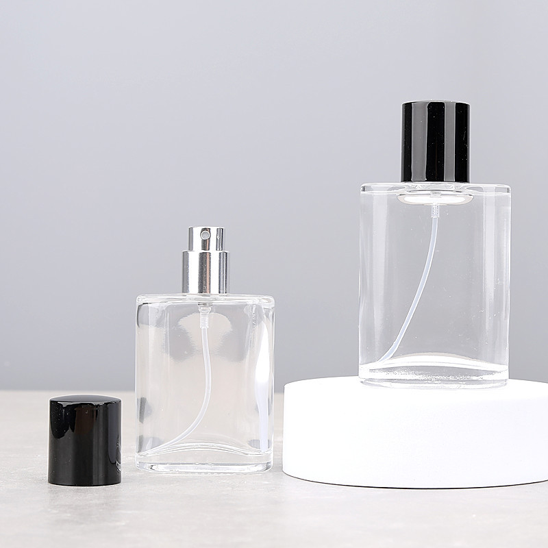 Botellas de Perfume vacías de 5 uds, botellas de Spray de Perfume de vidrio de 50 ML, subembotellado de muestra de fragancia de alta gama con tapa de rosca portátil de viaje
