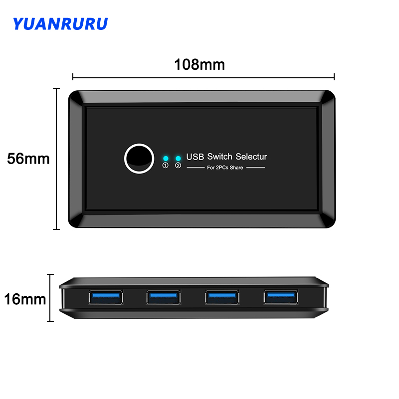 Kvm Switch Usb 3.0 2.0 Usb Kvm Switch Met Extender Voor Toetsenbord Muis Printer 2 Pcs Sharing 4 Apparaten Usb schakelaar Monitor Usb